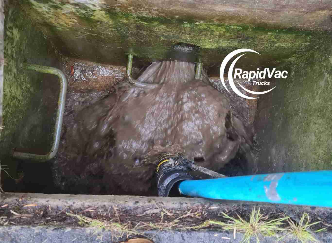 Vacuum truck removing commercial liquid waste safely in Sydney.
