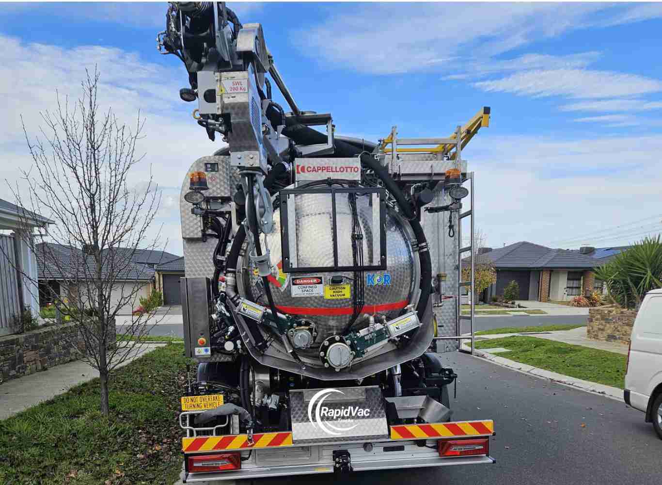 Hydro excavation trenching for electrical conduit installation in Sydney.